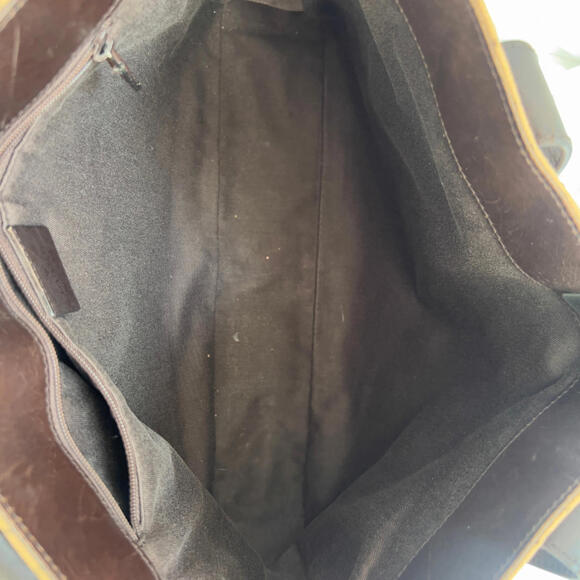 Gucci Tote Bag Mini GG Brown & Beige Denim Brown Leather Trimmed - Picture 12 of 14
